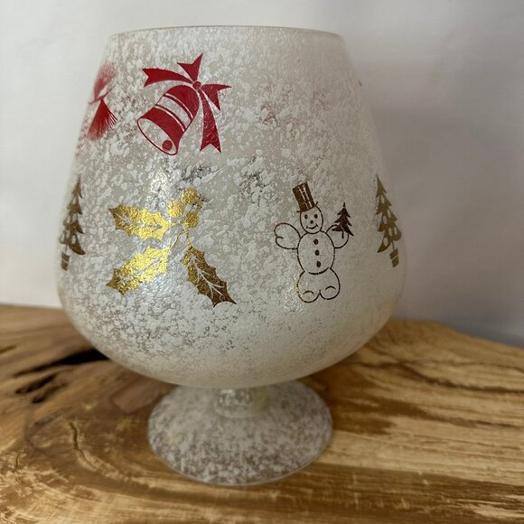 West Virginia Glass - Frosted - Confetti Splatter - Large Snifter - Christmas - Picture 6 of 9